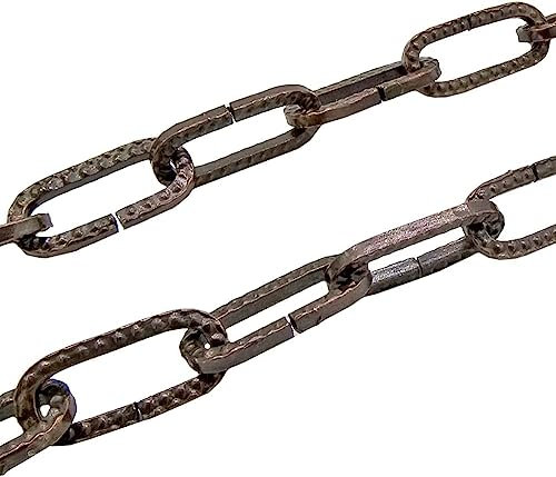 1m Eisenkette gehämmert Fúme Brünniert ø 2mm strukturiert Eisen Kette Ringkette Tragkraft 5 kg