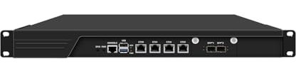 HUNSN 1U Firewall Appliance with Redundancy Power Supply, VPN, N100, RJ54k, 4 x 2.5GbE LAN, 2 x SFP+ 82599es 10 Gigabit, GPIO, SIM Slot, Dual Power, Barebone, NO RAM, NO Storage, NO System