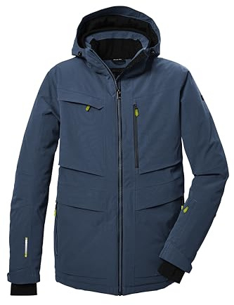 killtec Herren Skijacke/Funktionsjacke mit abzippbarer Kapuze und Schneefang KSW 43 MN SKI JCKT, stahlblau, M, 41976-000