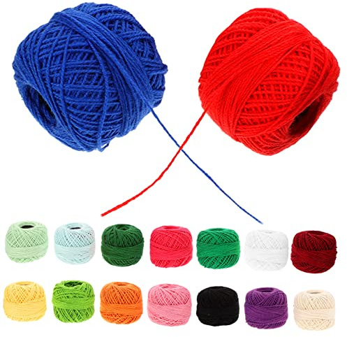 Lurrose Filo Da Ricamo Cotone 16 Rotoli 45M Multicolore Kit Per Cucito a Mano Punto Croce E Decorazioni Casa Fai Da Te