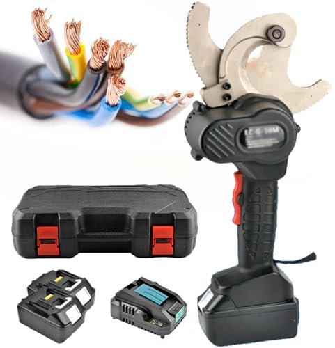 YMPFDGPW Akku Kabelschneider Hydraulische Kabelschere Elektrischer Drahtschneider Batteriebetriebener EC-50M/65M/75M Drahtschneidewerkzeug für Kupfer Al Kabel,EC-75