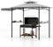 GOPLUS Tonnelle pour Barbecue avec Auvent Latéral, Abri Barbecue Extérieur avec Dessus à 2 Niveaux, Crochets, Décapsuleur, Abri pour Barbecue à Dessus Souple, pour Jardin, Cour (242+84x153x250CM Gris)
