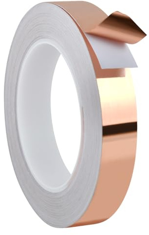 FOCCTS Kupferband Gegen Schnecken, 2cm x 30m Schneckenabwehr Schneckenschutz für Hochbeete Kupferfolie Selbstklebend Electrical Tape, Copper tape, Kupferklebeband Kupfer Schneckenband Schneckenfalle