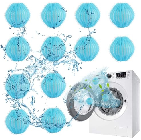 12 Stücke Tierhaarentferner Waschmaschine, Wiederverwendbar Tierhaarentferner Fusselball Waschmaschine, Fusselfänger, Waschmaschine Haarentferner, Tierhaarentferner Fusselball(Blau)