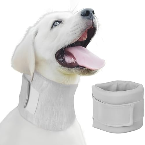 1 Stück Halskrause Hund, Bequemes Halsband zur Genesung von Haustieren, Wundschutz, Antileck-chirurgisches Genesungshalsband für Katzen und Hunde nach Operationen（Grau）