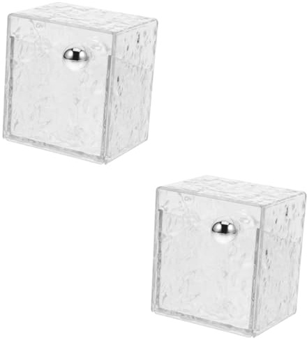 Alipis 2 Pezzi Organizer da Parete per Dischetti di Cotone con Coperchio Trasparente Contenitore Pet e Resistente Capacità per Cosmetici e Struccanti Salvaspazio per Bagno e Toeletta