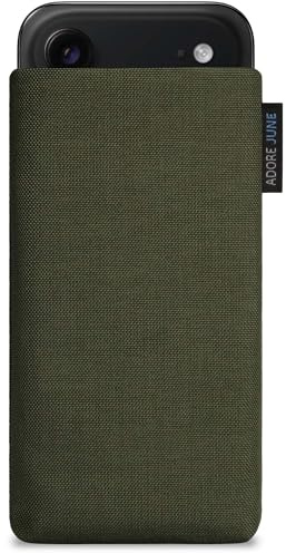 Adore June Classic Oliv-Grön Smartphonefodral kompatibelt med iPhone Air Mobiltelefonfodral av slitstarkt Cordura-Tyg med Dsplayrengöringseffekt