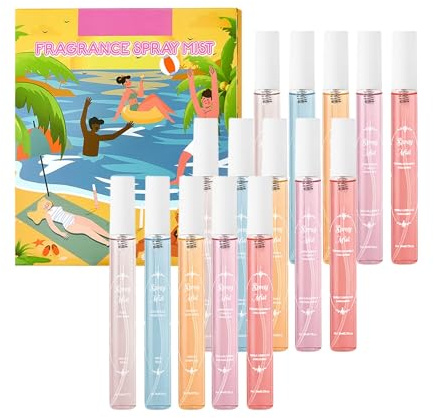 Mini Parfüm Set, Verschiedene Düfte, Lang Anhaltendes und Frisch Fruchtiges Spray Für Frauen, 5x10ml Eau de Parfum Set mit frischen Blumigen und Fruchtigen Düften, Reisegröße (5×10ml, 3)