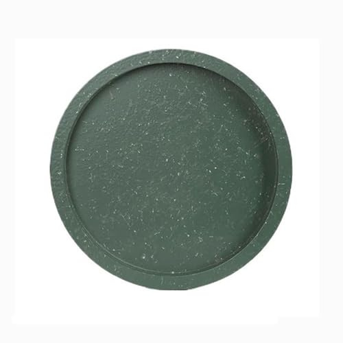 FZL02068LM Soucoupe Bac de Drainage Rond et Moderne for Plantes, Soucoupe en résine synthétique for Pot Fleurs, idéal for Le Salon ou Balcon Coupelle Pot de Fleur(Green,Grand)
