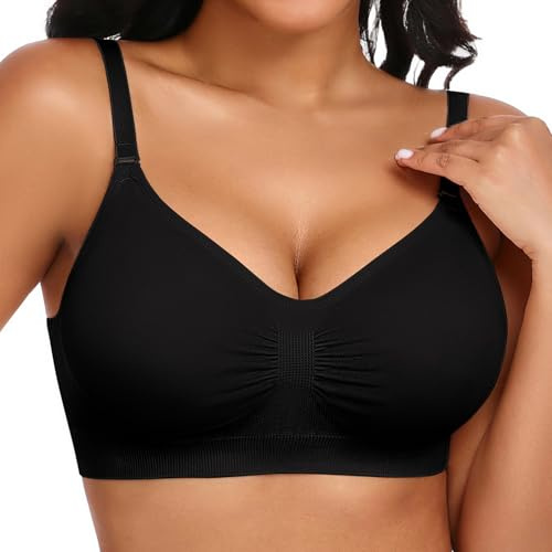 UMIPUBO Reggiseno Senza Ferretto Donna Reggiseni Senza Cuciture Ferretto Imbottito Rimovibile Push Up Scollo a V Sportivo Comodo Basic Sportivi Seamless Top