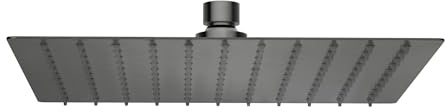 Regenduschset Balneo Cascade Modell 2, 250x250 mm, Gun Metal | AISI-304-Edelstahl; ohne Mischbatterie; 1–3 bar, 19,5 l/min; Kopf- und Handbrause mit G1/2-Anschlüssen