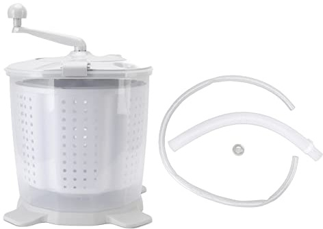Cocoarm Lavatrice Manuale Portatile, Azionata a Manovella, 1200 Giri/min, Cestello Rimovibile, Piedini Stabili, Colore Grigio Nordico, ABS, Acciaio Inox, da Appoggio, Lavanderia per