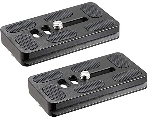 (2 Packs) Fotasy 70mm Arca Swiss Plate, 70 mm QR Plate, Quick Release Plate, Arca Type Plate, Tripod Quick Release Plate fits Arca-Swiss Universal Standard Clamp for DSLR Camera Tripod Ballhead