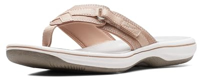 Clarks Women's Breeze Sea Flip-Flop, Taupe Synthetic, 7