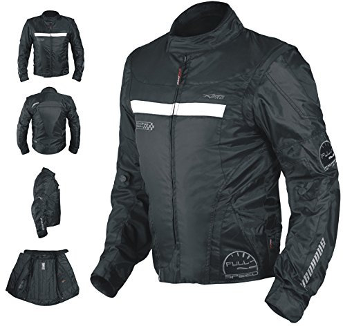 A-Pro Oxford - Veste de moto en textile, protections CE, pour homme, noir, taille S