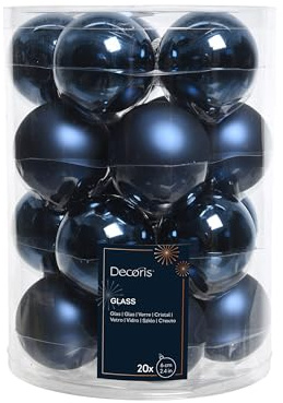 KAEMINGK Glass Machbaubles Shiny Matt Colour: Night Blue Größe: Durchmesser 6 cm Zubehör 270