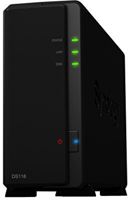 Synology DiskStation DS118 Ethernet/LAN Bureau Noir NAS - Serveurs de stockage (12000 To, Disque dur, Disque dur, SSD, SATA, 2.5/3.5, 2.5,3.5)