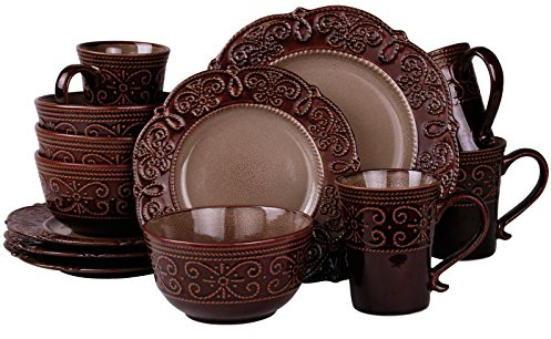 Elama’s Salia 16 Piece Stoneware Dinnerware Set