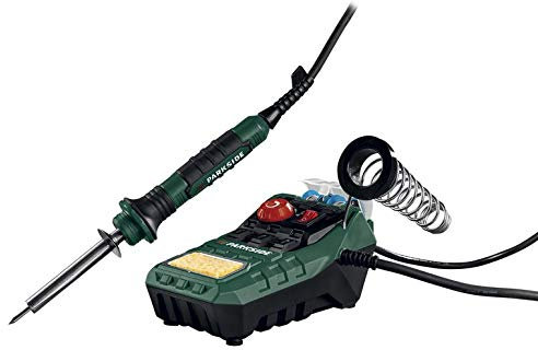 Parkside Regelbare Lötstation Set 100-500°C mit Lötkolben 48W, Lötspitzen, Lötzinn