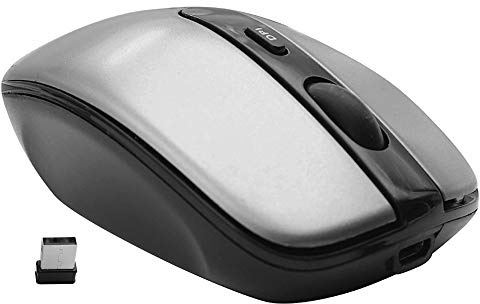 Macally Wireless Rechargeable Mouse, 3-Button, 3x Adjustable DPI, 400mAh Battery, RF Connectivity, Dark Gray