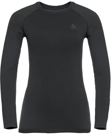 Odlo Thermounterwäsche Damen Performance Warm I Funktionsshirt Langarm I Warme Skiunterwäsche Langarm Funktionsshirt mit Rundhals I Damen