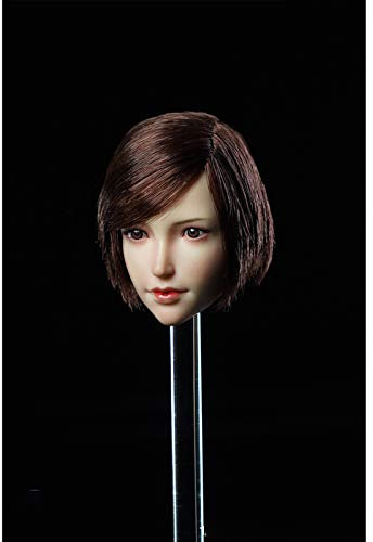 1/6 Skala Weiblicher Kopf Geschnitzt Niedlich Loli Body Fitting Puppe Modell Kurzes Haar Silbernes Haar (B)