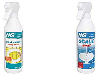 HG 591050106 Ready-to-use 500 ml Removes Stubborn Dirt from Grout Between Wall and Floor Tiles & Professional Limescale Remover 500ml - For Removing Bathroom Limescale - Super Concentrated