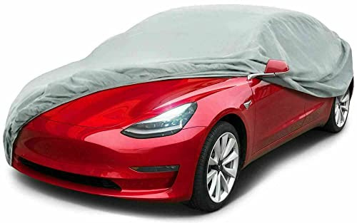 KF PREMIUM Heavy Duty Waterproof Car Cover - Rain Snow UV Protection Outdoor Breathable Large Dust Sun All Weather Full Covers Windproof Dustproof Scratch Resistant Indoor Fit