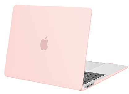 MOSISO Kompatibel mit MacBook Air M1 Hülle 13 Zoll 2021 2020-2018 | Ultradünne, Plastik Hartschale Schutzhülle Cover für MacBook Air 13,3 Hülle A2337 A2179 A1932, Kreide Rosa
