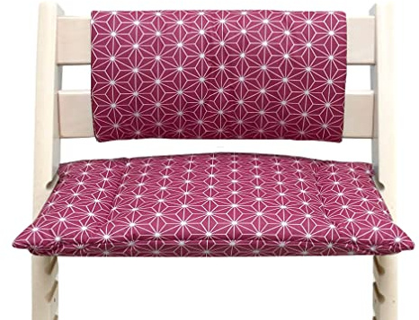 Blausberg Baby - ABWASCHBAR BESCHICHTET - Sitzkissen Set Junior für Stokke Tripp Trapp (ohne Schlitz im Sitzkissen) Happy Star Rot