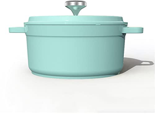 Cocotte con Tapa, Redonda, Cacerola Ø24cm De Aluminio Fundido/Antiadherente, Todas Las Fuentes de Calor Incl. inducción, 4,67 l, Hierro Fundido, Diseño Retro Green 24cm