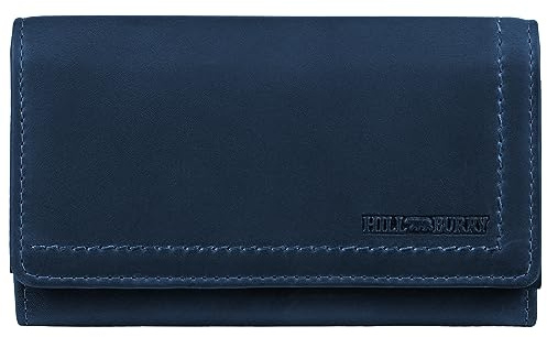 Hill Burry Portefeuille pour serveur – Unisexe | Cuir véritable | Fabrication robuste et excellente maniabilité | Portefeuille professionnel pour serveur | Nombreux compartiments, bleu, Vintage