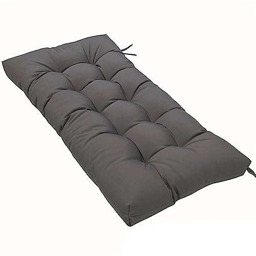 Morbuy Cojin de Banco Impermeable para Exteriores, Cojín de Banco de Jardin para 2/3 plazas Interior Largo Banco Asiento para Junto a la Piscina, Patio, Columpio (130x50cm,Gris Oscuro)