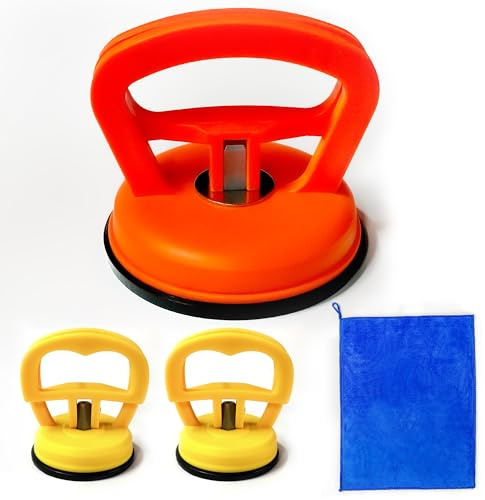 NICAVKIT 4Pcs Auto Dellenzieher Kit,Großen & Kleinen Beulenzieher Auto, Auto Dent Saugnapf,Dent Abzieher,Dellen Saugnapf,Vakuum Saugnapf Saug Heber für Auto,Handy,Glasscheiben,Laptop
