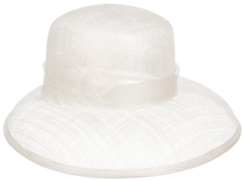Seeberger Leavica Anlasshut Strohhut Sinamayhut Damenhut Damen - mit Ripsband Sommer Frühling-Sommer - One Size weiß