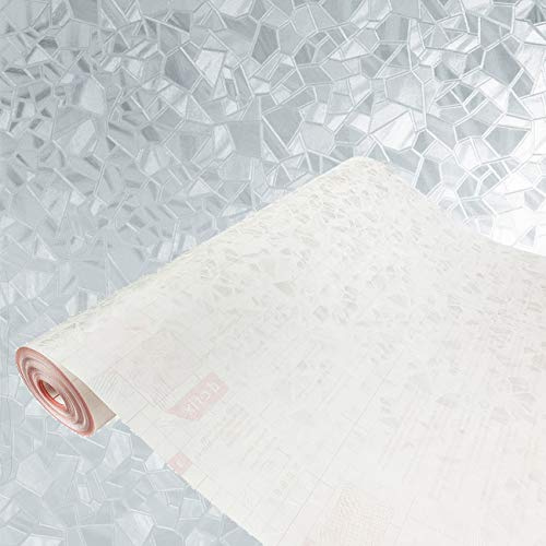 Fensterfolie Blickdicht 90x50 cm | Milchglasfolie selbstklebend mit UV-Schutz | Sichtschutzfolie Fenster ideal für dekorativen Sichtschutz ohne Lichtverlust | Klebefolie Fenster | Glassplitter