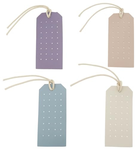ECSiNG 4 Stück Tragbare Ohrringhalter aus Leder 11x5x0,16cm 1mm Loch Ohrring Organizer Hängender Schmuck Organizer für Frisiertisch Blau Beige Rosa Lila