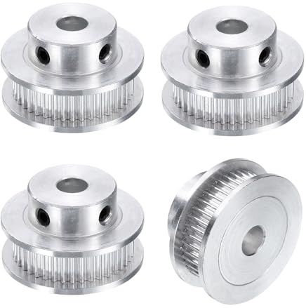 sourcing map GT-2 40T Riemenscheibe, Synchronrad, 6,35 mm Bohrung, Aluminium-Zahnriemenscheibe, 40 Zähne, passend für Breite 6 mm, Zahnriemen für 3D-Drucker, CNC-Maschinen, 4 Stück