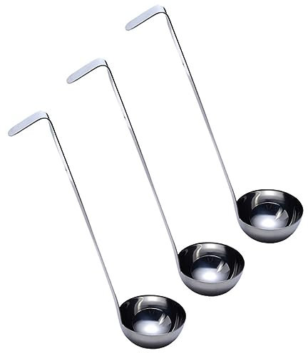 COLLBATH Suppenkelle 3 Stücke Metall Servierlöffel mit Griff Wiederverwendbare Schöpfkelle für Küche und Restaurant Einfach zu Reinigen Kratzbeständig
