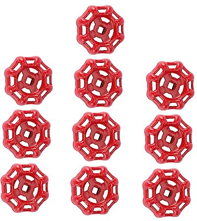 jojofuny Gusseisen Ventilgriff Handrad Mit Roter Oberfläche Metallgriff Für Wasserarmatur Niedrigem Flüssigkeitswiderstand Flachboden Design 10 Stück