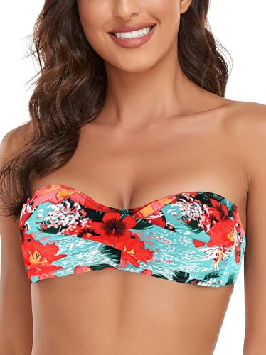 Ocean Blues Maillots de bain sans bretelles pour femmes haut de bikini bandeau