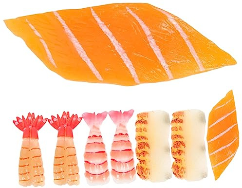 TOYANDONA Künstliches Sushi Modell Spielzeug 8 Stück PVC Realistische Essensdekoration Fotorequisite Für Kinder Kinderzimmer Garten Küche