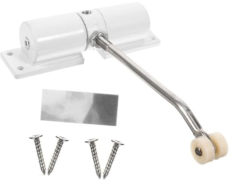 DIYEAH Ferme-porte Automatique à Ressort Blanc Montage Surface Réglable Adapté Portes Battantes Gauche Et Droite Fermeture Silencieuse Et Sécurisée Matériel Résistant Chaleur Vis Installa