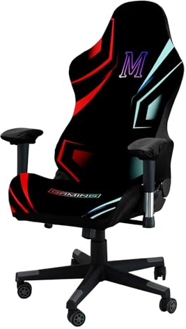 Tufkiss 3D Printing Rivestimento Per Sedia Da Gioco, 4 Pezzi Copertura Per Sedia Da Gaming Braccioli Schienale Della Sedia Da Ufficio Coprisedia Da Gaming Elasticizzata, (Nessuna Sedia) (M)