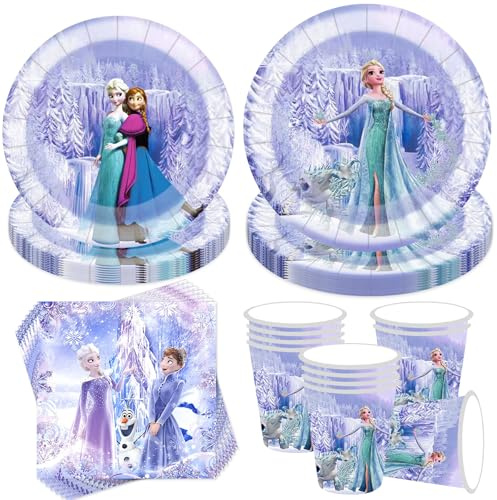 50 Stück Partygeschirr Set,Kindergeburtstag Partygeschirr,Geburtstag Party Geschirr Set,Partyzubehör Pappteller Mit Teller Becher Servietten,Party Geschirr für 10 Gäste