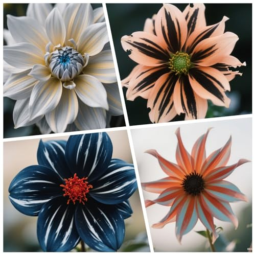 CUIKWA Bulbi Dalia Super Collezione - rosso/bianco/rosa/viola/giallo Dalia Bulbi Misti - Piante di Dalia con Fiori per Giardino e Vasi (non Artificiale)-10bulbi-E