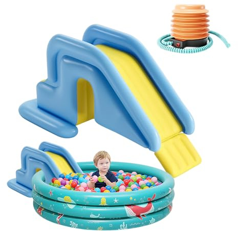 Water Slide for Inflatable Swimming Pool | Anti-Rocking Slides for Fun Outdoor Water Park | with Inflatable Edges and Anti Tip Safety for
