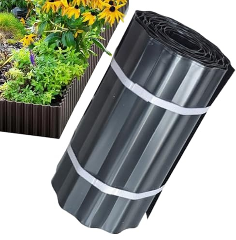 Metal Lawn Edging – Garden Edge | 32.8 FT Landscape Flowerbed Border | Corrugated Flexible Fences for Wall Outdoor Driveway Gravel Flower Bed Pathway Playground Pool Landscaping Border Yard