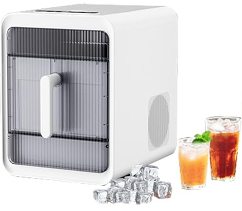 Macchina per Il Ghiaccio da Banco Macchina Portatile per Cubetti di Ghiaccio, 12 Cubetti Pronti In 10 Minuti, Serbatoio Dell'acqua da 1,5 Litri Compatta e Autopulente per Casa white