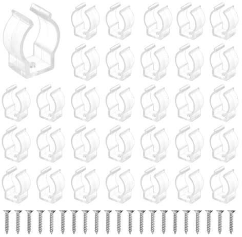 QUARKZMAN Sujetadores De Clip En U, Accesorios De Montaje Para Tubos Fluorescentes Abrazaderas De Soporte Abrazaderas Para Tubos Con Para Tiras LED Redondas Y Tubos De 16mm A 18mm, 50pcs